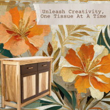 Vintage Orange Floral Decoupage