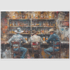 Papel De Seda Vintage Painting Men in Western Saloon Decoupage