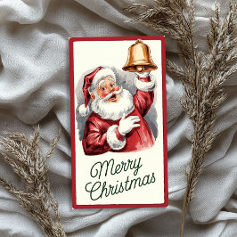 Papel De Seda Vintage Papai Noel com o sino de Natal