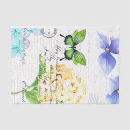 Papel De Seda Vintage Paper com a desacoplagem de borboletas ver