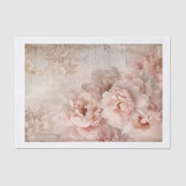 Papel De Seda Vintage Parecendo Rosas Rosa Grandes e Colagem de 
