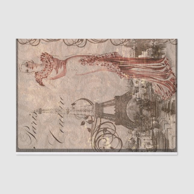 Papel De Seda Vintage Paris (Frente )