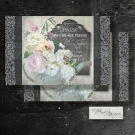 Papel De Seda Vintage Paris Flower Watting Pode Gerar Dissociaçã