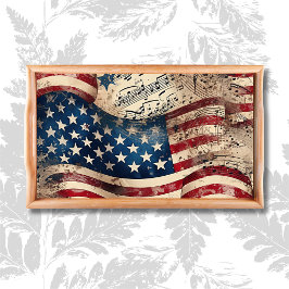 Papel De Seda Vintage Patriotic American Flag Music Nota