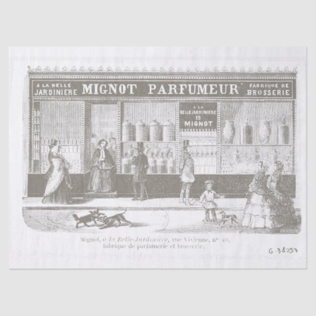 Papel De Seda Vintage Perfume Anúncio francês Poster (Frente )