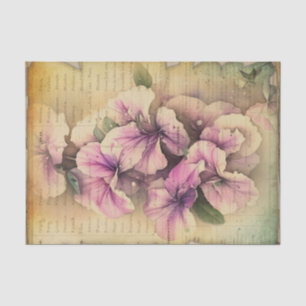 Papel De Seda Vintage Petunias Diário II