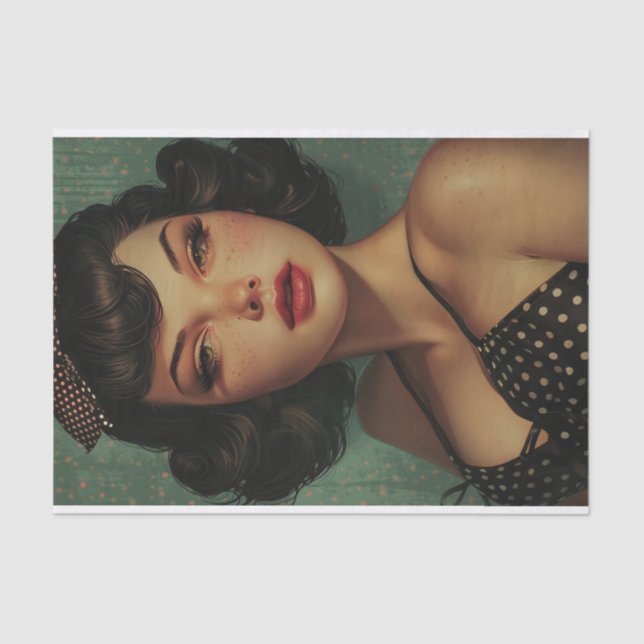 Papel De Seda Vintage Pin Up Girl7 (Frente )