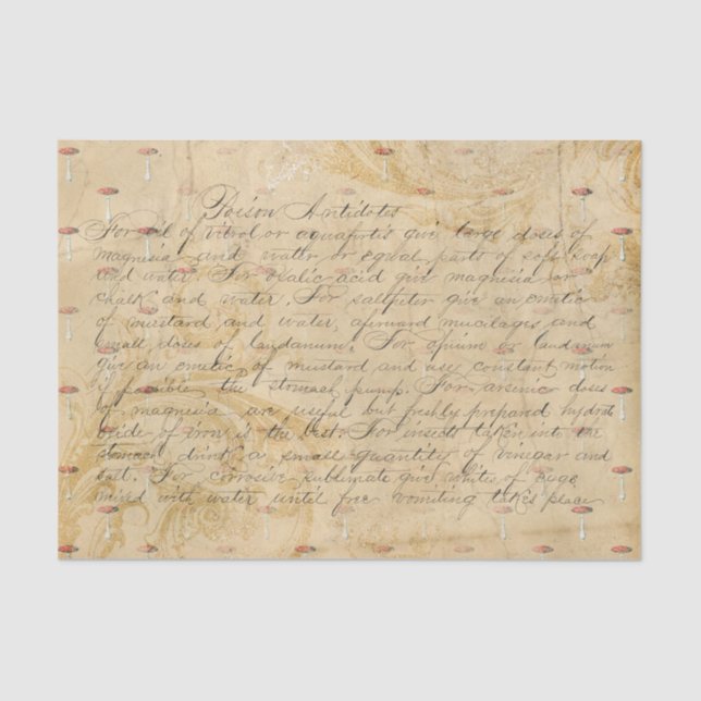 Papel De Seda Vintage Poison Antidoto Mushroom (Frente )