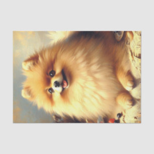 Papel De Seda Vintage Pomeranian - Pintura de cães