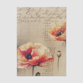 Papel De Seda Vintage Poppies Diário IV