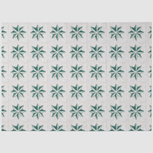 Papel De Seda Vintage Português Azulejos Star Desoupage Verde T