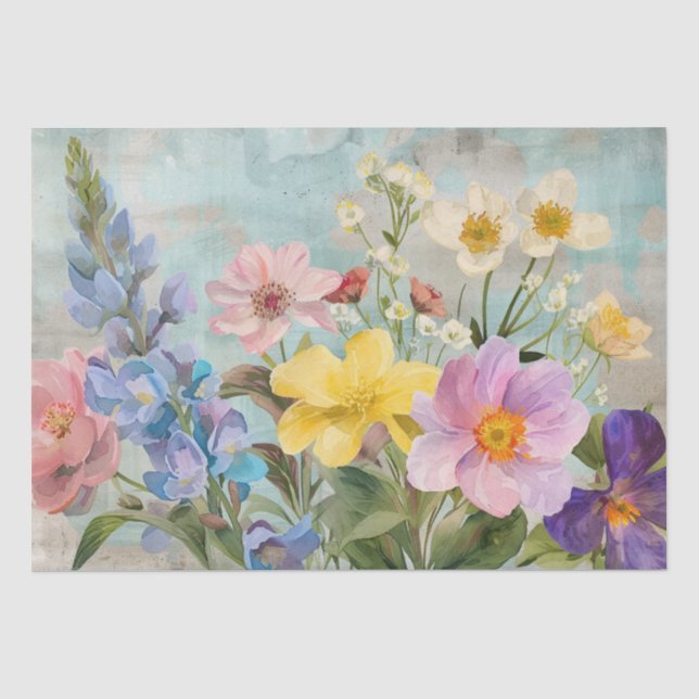 Papel De Seda Vintage Primavera Florals (Frente )
