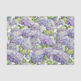 Papel De Seda Vintage Purple Hydrangea Floral Patterno