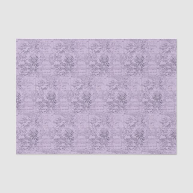 Papel De Seda Vintage Purple Newsprint (Frente )