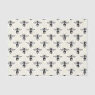 Papel De Seda Vintage Queen Honeybee Apiary Pattern Nature Lover