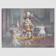 Vintage rabbit top hat Happy Easter