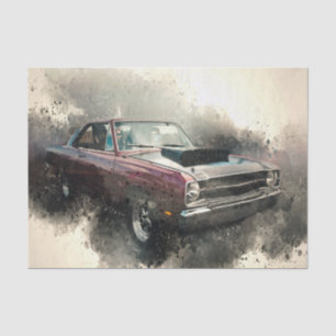 Papel De Seda Vintage Red Antique Car Decoupage