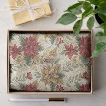 Vintage Red & Dourada Poinsettia Floral
