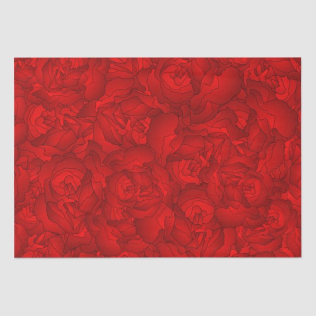 Papel De Seda Vintage Red Floral Art (Frente )