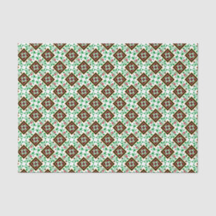 Papel De Seda Vintage Red Green White Barcelona Floral