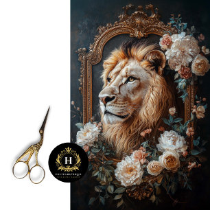 Papel De Seda Vintage Regal Lion Retrato Frame Decoupage