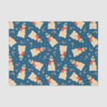 Papel De Seda Vintage Retro Christmas Snowman e Candy Cane<br><div class="desc">Neve natalina</div>