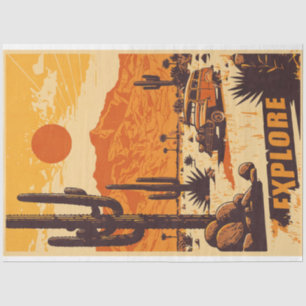 Papel De Seda Vintage Retro Desert Poster de viagens Decoupage