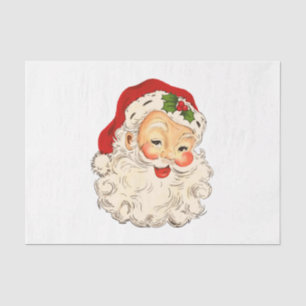 Papel De Seda Vintage Retro Santa Cláusula de Natal