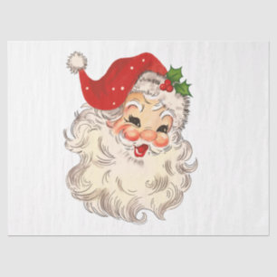 Papel De Seda Vintage Retro Santa Cláusula de Natal