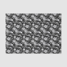 Vintage Revolver Ilustração Floral Preta Branca