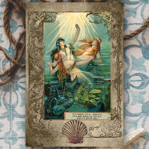 Papel De Seda Vintage Rhinegold Mermaid Fantasy Decoupage