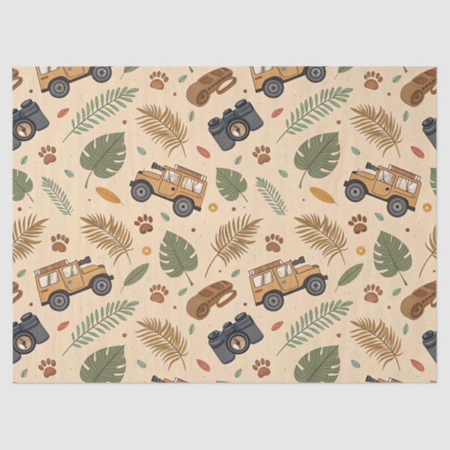 Papel De Seda Vintage Road Trip Pattern (3) (Frente )