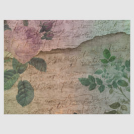 Papel De Seda Vintage Rosa Music Escrevendo na Desmontagem em De