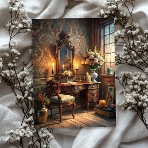 Papel De Seda Vintage rosas românticas vitorianas da mesa do anz