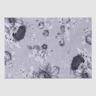 Papel De Seda Vintage roxo azul Toile floral No.4 do Mulberry