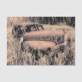 Papel De Seda Vintage Rustic Brown Sketart Carro Antigo Antiguo