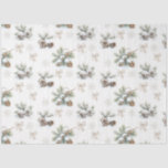 Papel De Seda Vintage Rustic Christmas Pine cones<br><div class="desc">Nesta temporada de festas nós trazemos a magia aconchegante do inverno com este lindamente lençol no estilo escandinavo. Cones de pinheiro aquoso,  pinhões,  arcos e flocos de neve,  elementos eternos de uma terra maravilhosa de inverno antiga. Perfeito por adicionar um toque de elegância rústica aos presentes de férias.</div>
