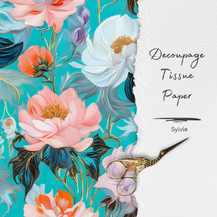 Papel De Seda Vintage Rustic Floral Decoupage