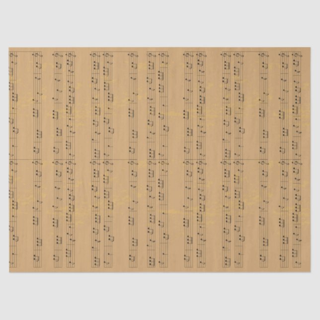 Papel De Seda Vintage Rustic Music Sheet (Frente )