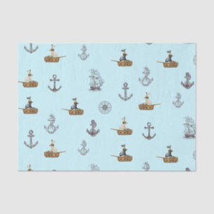 Papel De Seda Vintage Sail Ships and Anchors