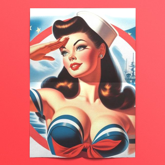 Papel De Seda Vintage Sailor Pin-up (Criador carregado)