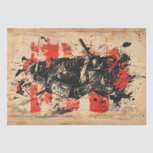 Papel De Seda Vintage Samurai Warrior Painting