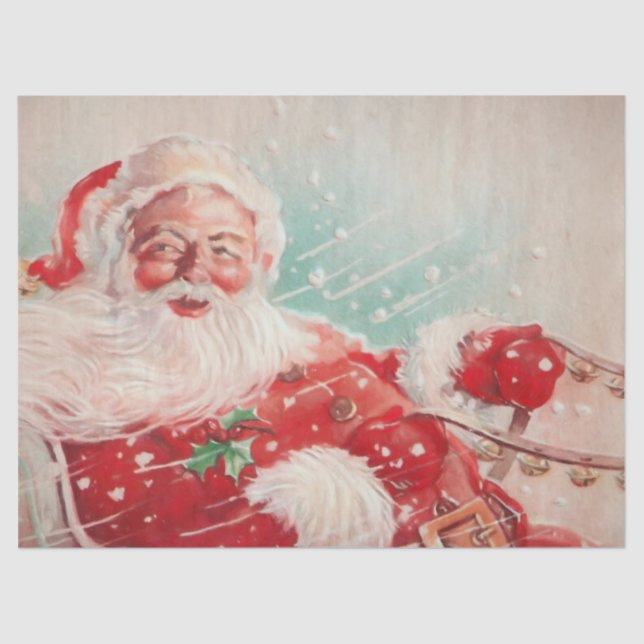 Papel De Seda Vintage Santa Claus (Frente )