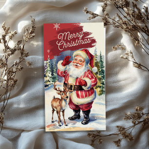 Papel De Seda Vintage Santa Claus com arroz de rena de Natal