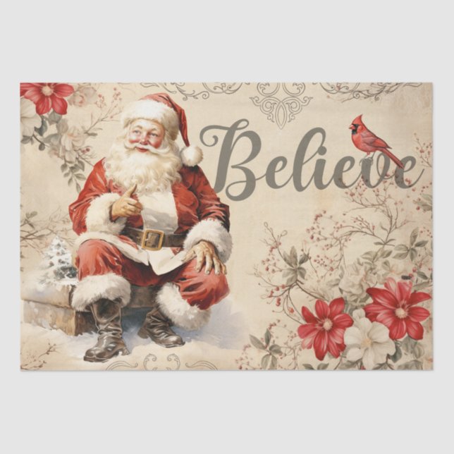 Papel De Seda Vintage Santa Claus Decoupage Ephemera (Frente )