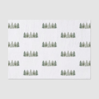 Papel De Seda Vintage Scandinavian Winter Pine Tree Christmas