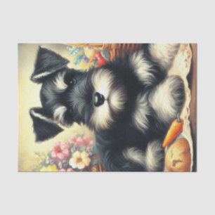 Papel De Seda Vintage Schnauzer Pintura
