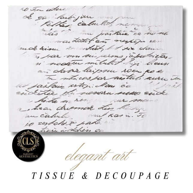 Papel De Seda Vintage Script Letter Decoupage  (Tissue Paper - Vintage Script Letter Decoupage)