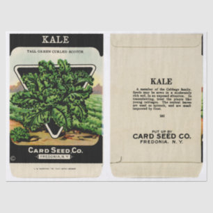 Papel De Seda Vintage Seed Packet Kale e Instruções
