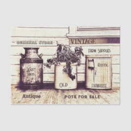 Papel De Seda Vintage Sepia Tone Rustic Ephemera Jugs